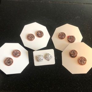 Bridesmaid gift druzy earrings